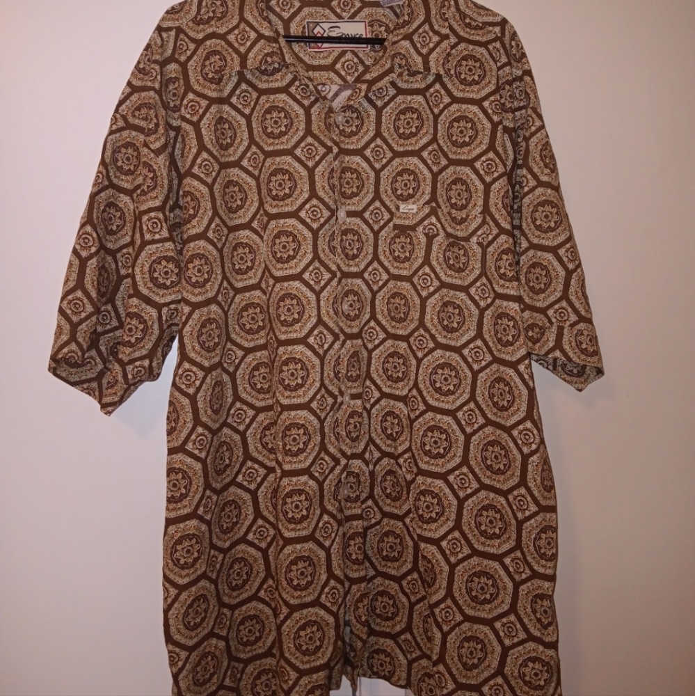 Enyce mens xxxl brown kaleidoscope shirt